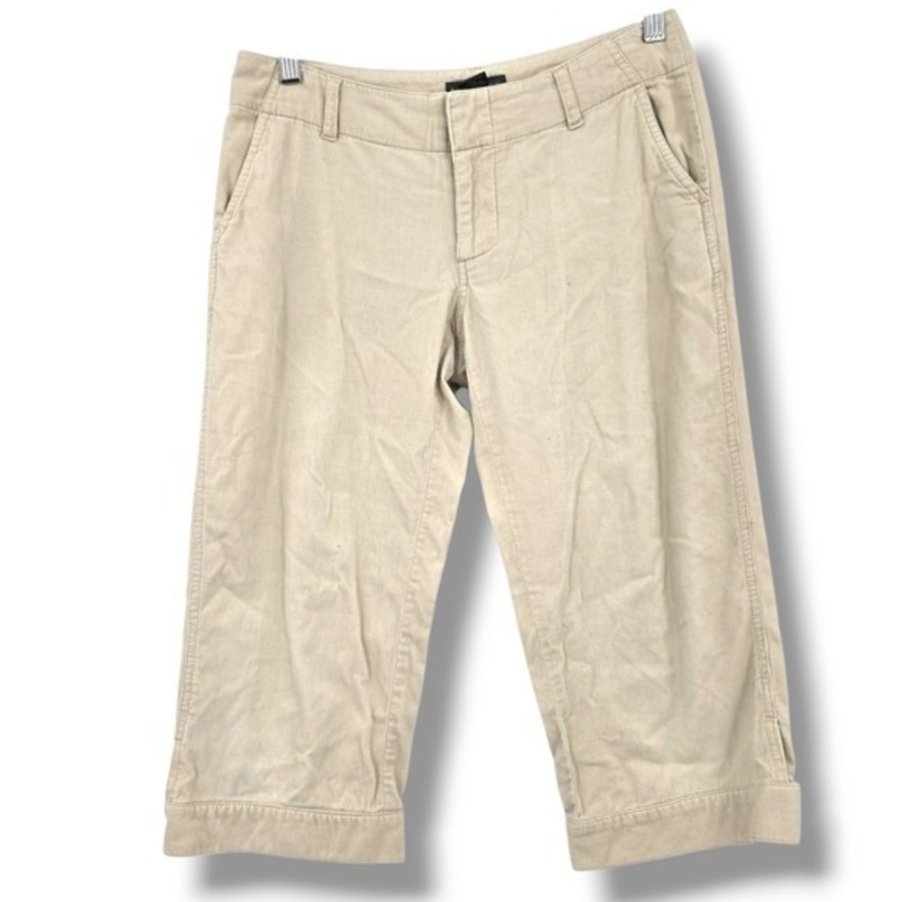 Banana Republic Corduroy Cropped Pants‎ Cuffed Hem Casual Beige Size 0